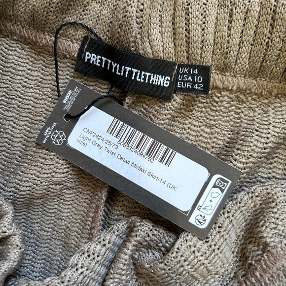 FREE w/ PURCHASE NWT Pretty Little Thing Midi Skirt with Twist Knot Details - Picture 3 of 4